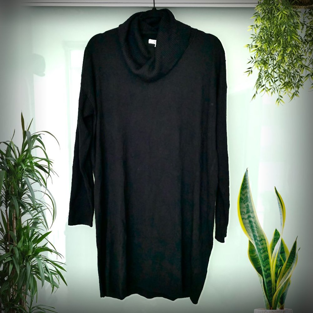 SPLENDID Black Cowl Neck Sweater Dress - Size M